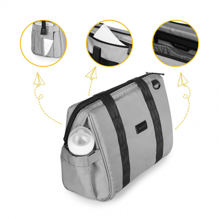 Geanta multifunctionala pentru parinti Skiddou Inger, Normandic Dream, Gri [5]