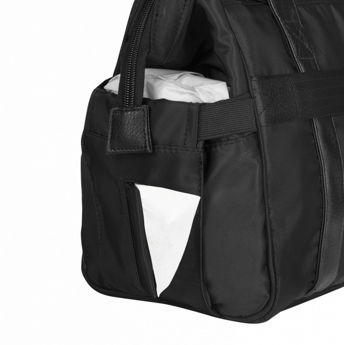 Geanta multifunctionala pentru parinti Skiddou Inger, Onyz Leather, Negru [5]