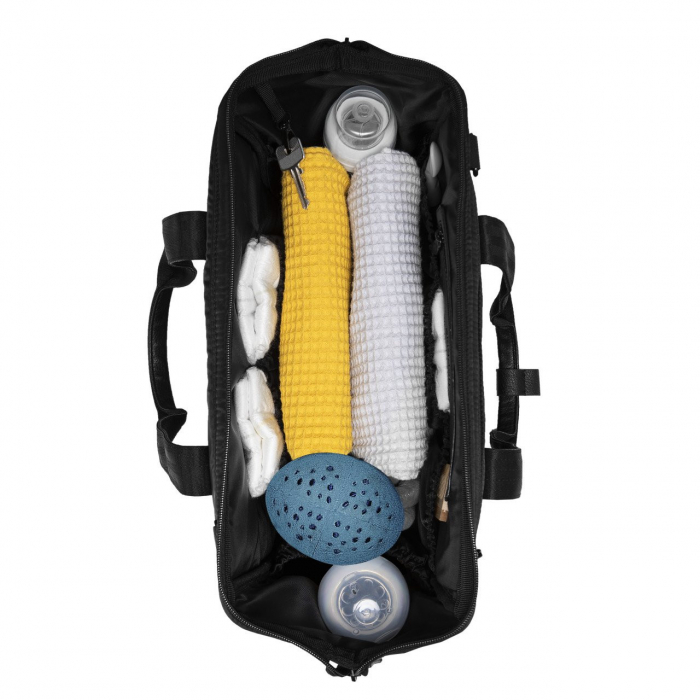Geanta multifunctionala pentru parinti Skiddou Inger, Onyz Leather, Negru [4]
