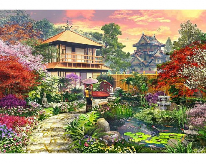 Grădina japoneză, puzzle din lemn Wentworth [1]