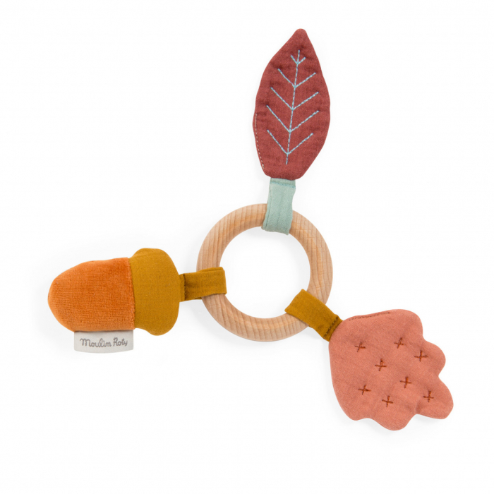 Inel lemn zornaitoare bebe, Moulin Roty [3]