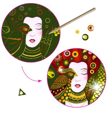Inspired by Gustave Klimt, răzuit Zeițe aurite [3]