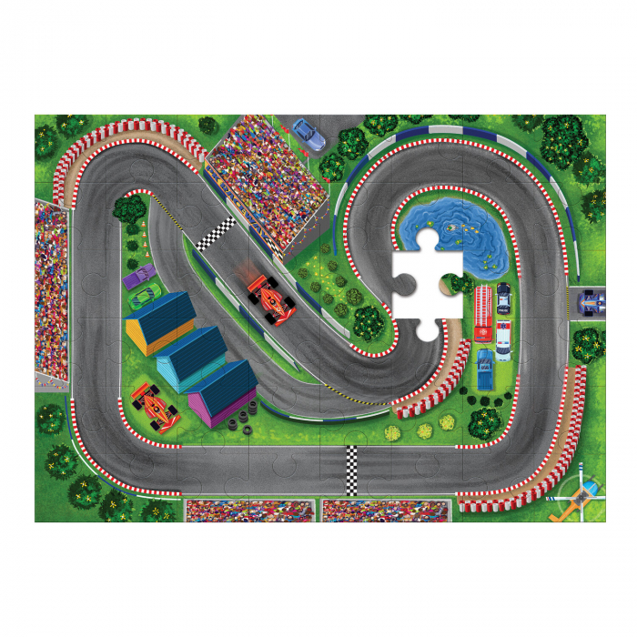 Joc 2 in 1, Puzzle and play, Masini de curse, Peaceable Kingdom [20]