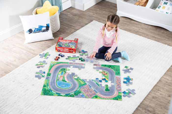 Joc 2 in 1, Puzzle and play, Masini de curse, Peaceable Kingdom [14]