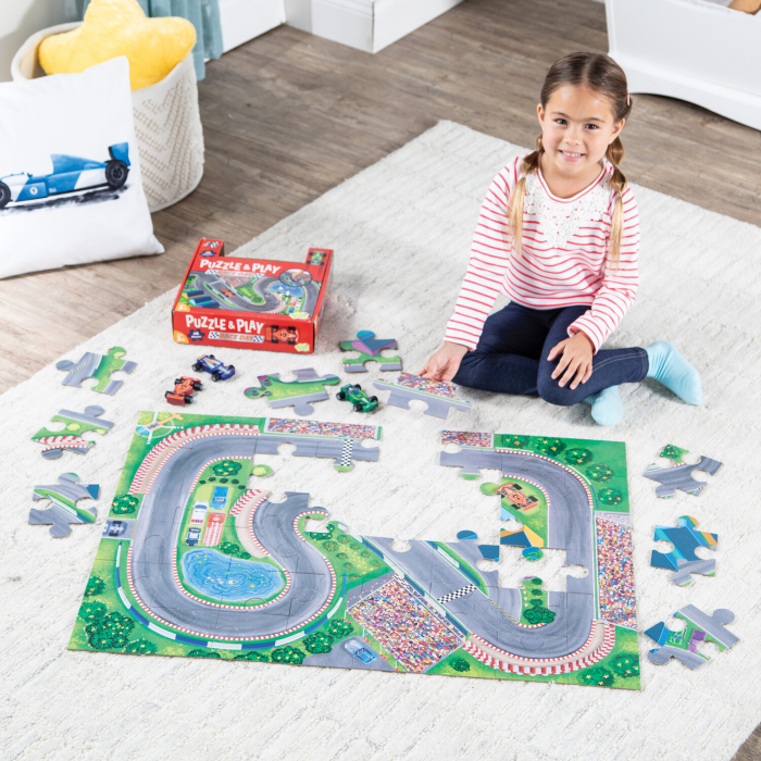 Joc 2 in 1, Puzzle and play, Masini de curse, Peaceable Kingdom [19]