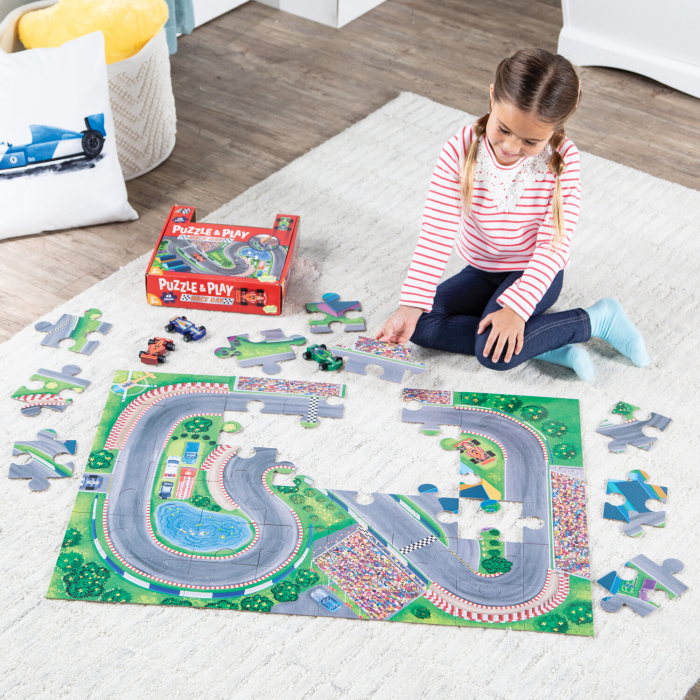 Joc 2 in 1, Puzzle and play, Masini de curse, Peaceable Kingdom [18]