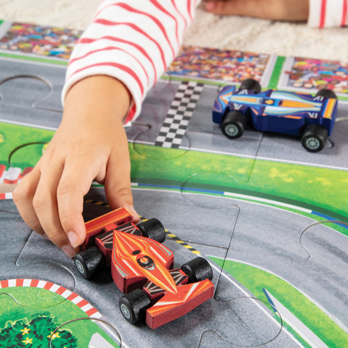 Joc 2 in 1, Puzzle and play, Masini de curse, Peaceable Kingdom [17]