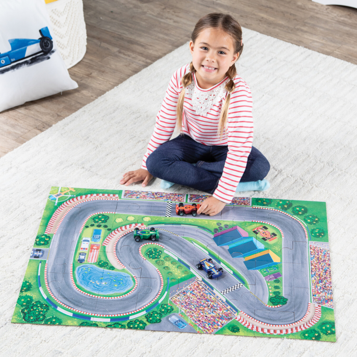 Joc 2 in 1, Puzzle and play, Masini de curse, Peaceable Kingdom [6]