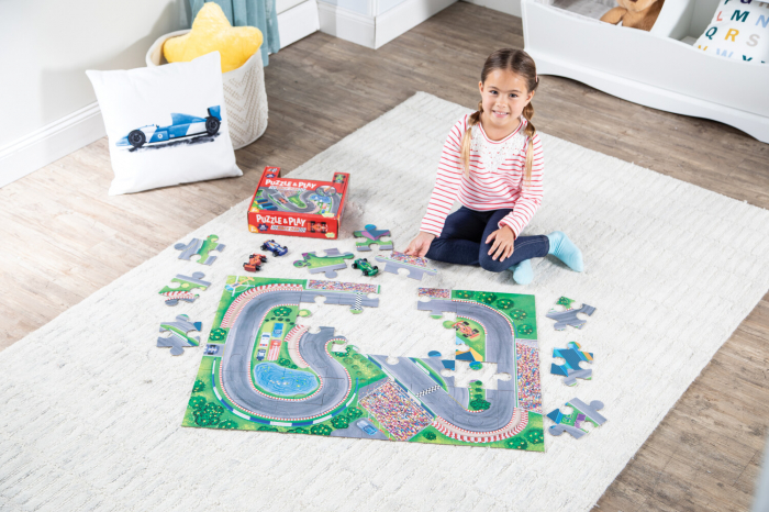 Joc 2 in 1, Puzzle and play, Masini de curse, Peaceable Kingdom [15]