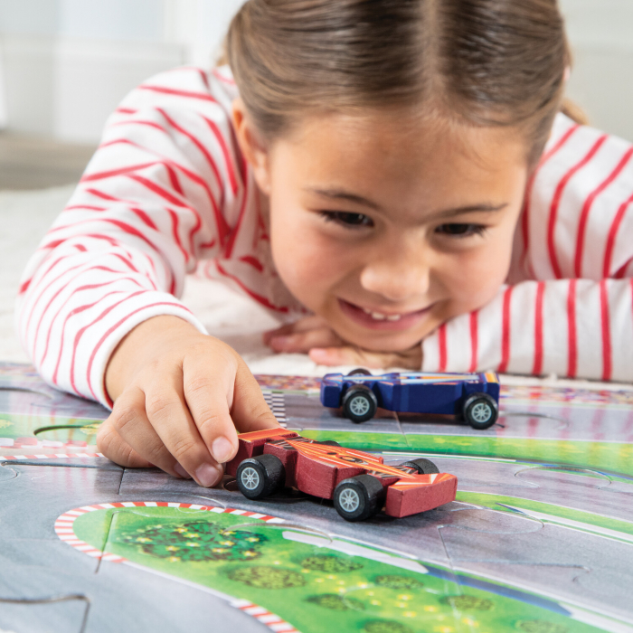 Joc 2 in 1, Puzzle and play, Masini de curse, Peaceable Kingdom [13]