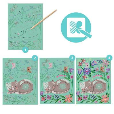 Joc creativ de răzuit Animale din grădină [3]