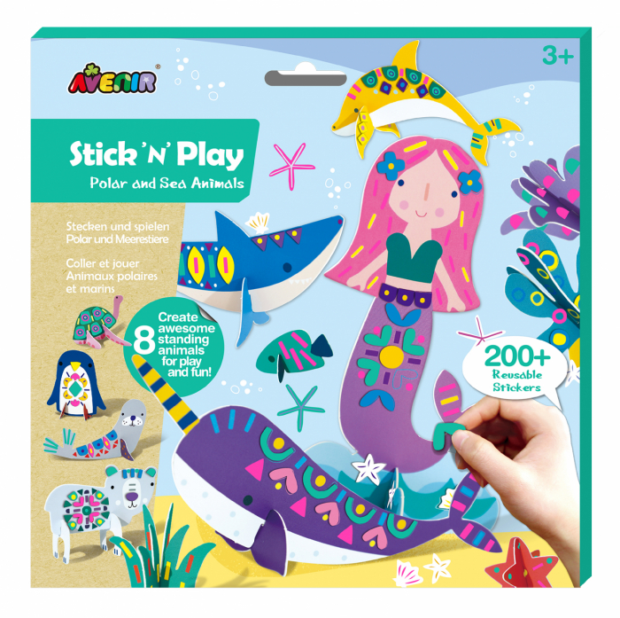 Joc creativ Stick'N'Play cu scene 3D si stickere repozitionabile - Animale polare si marine [1]
