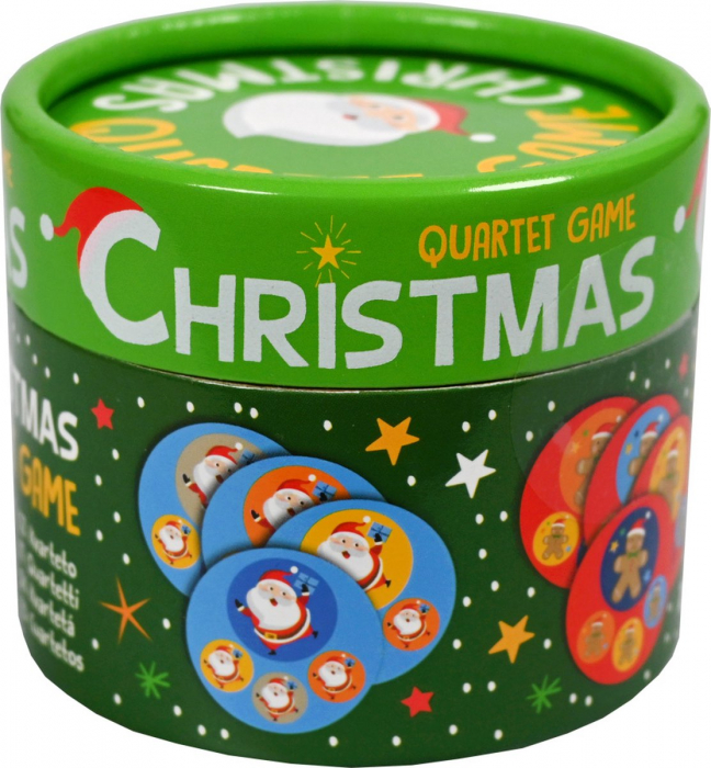 Joc de buzunar in cutie rotunda, Memo sau Quartet, tematica de Craciun [2]