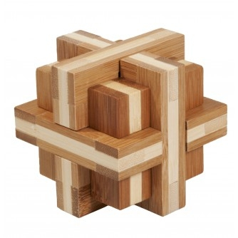 Joc logic IQ din lemn bambus Double cross [1]
