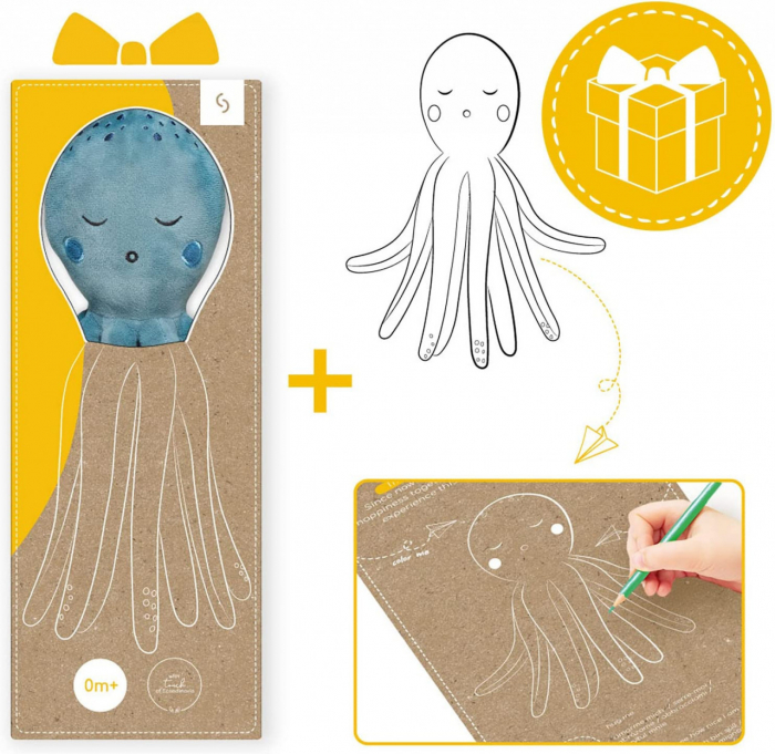 Jucarie caracatita de plus pentru copii Skiddou Havi, 35 cm [3]
