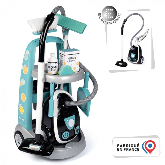 Jucarie pentru copii Set curatenie cu troller si aspirator electronic negru [3]