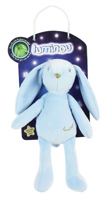 Jucarie Plus Jemini Fosforescenta 21cm Iepure Luminou Blu [4]