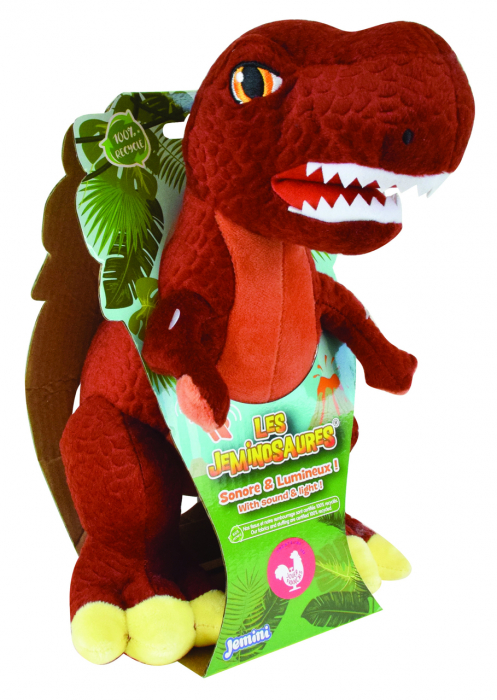 Jucarie Plus Muzicala Jemini Cu Lumini 25cm Dinozaur - T-Rex [3]