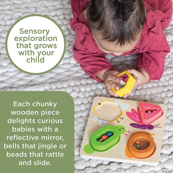 Jucarie senzoriala din lemn, de tip puzzle, pentru bebelusi, Sensory Sprouts Surprise Puzzle [5]