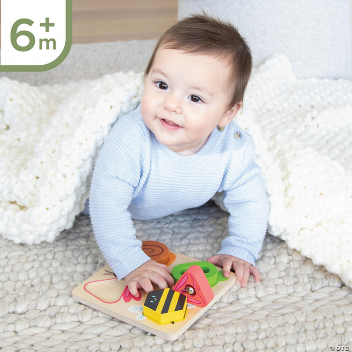 Jucarie senzoriala din lemn, de tip puzzle, pentru bebelusi, Sensory Sprouts Surprise Puzzle [3]