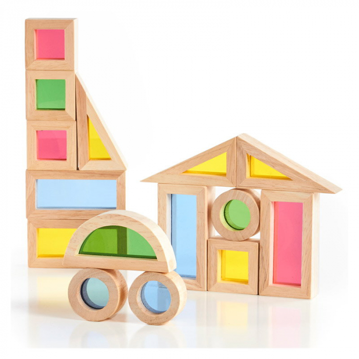 Junior Rainbow Blocks set 20 piese, Guidecraft [2]