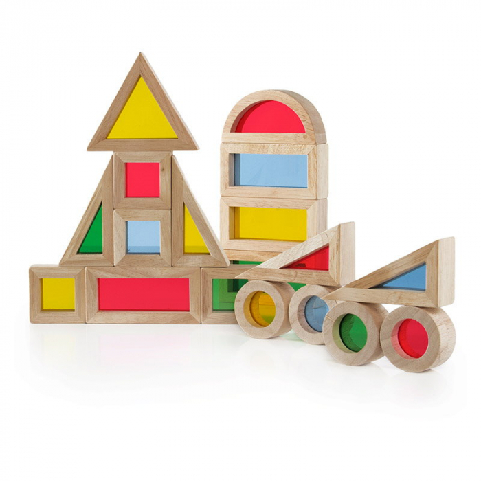 Junior Rainbow Blocks set 20 piese, Guidecraft [4]