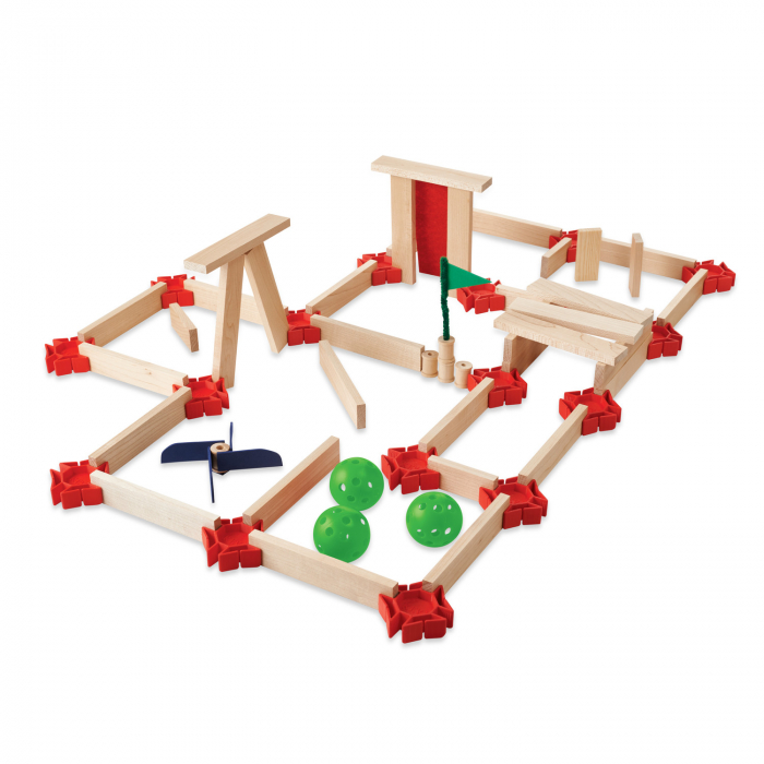 KEVA Maker Bot Maze, labirint cu piese de lemn și roboți motorizați [4]