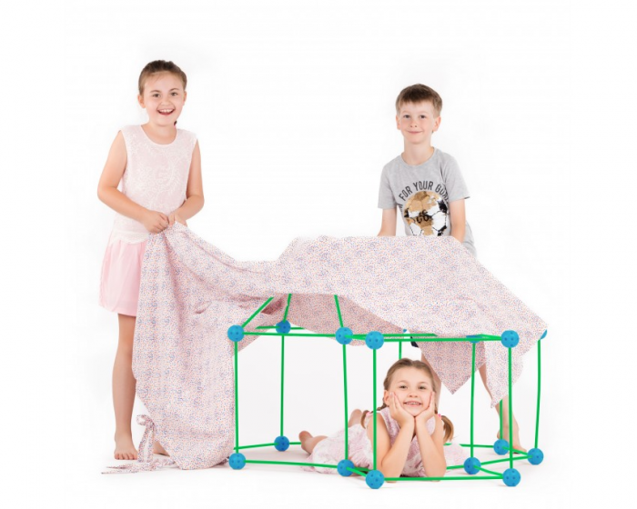 Kit constructie 3D - Cort pentru copii verde albastru, fosforescent in intuneric [4]