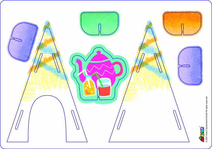 Kit de activitati cu creioane colorate - La picnic [10]