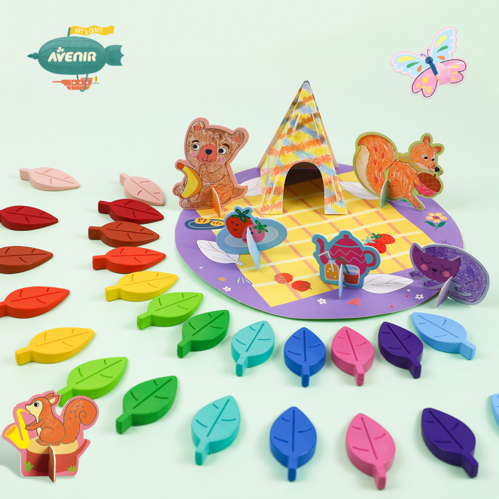 Kit de activitati cu creioane colorate - La picnic [4]