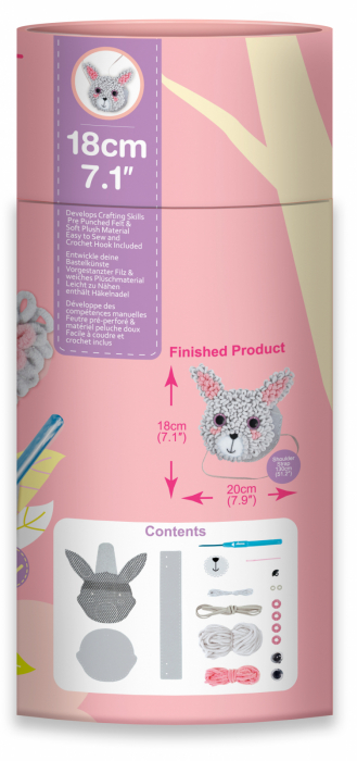 Kit DIY Loopie Fun -  Prima mea geanta de plus bucle, Iepuras [3]