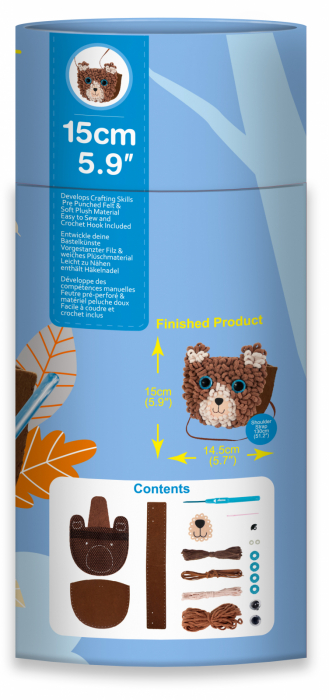 Kit DIY Loopie Fun -  Prima mea geanta de plus bucle, Ursulet [5]