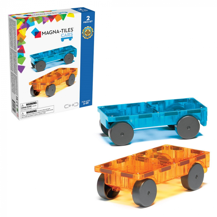MAGNA-TILES Extensie, 2 masinute Albastru si Portocaliu [2]