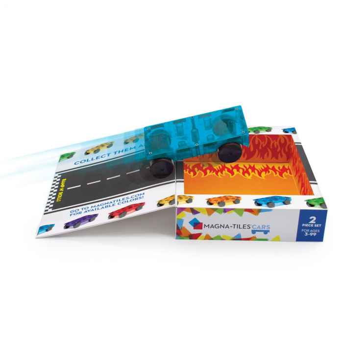 MAGNA-TILES Extensie, 2 masinute Albastru si Portocaliu [3]