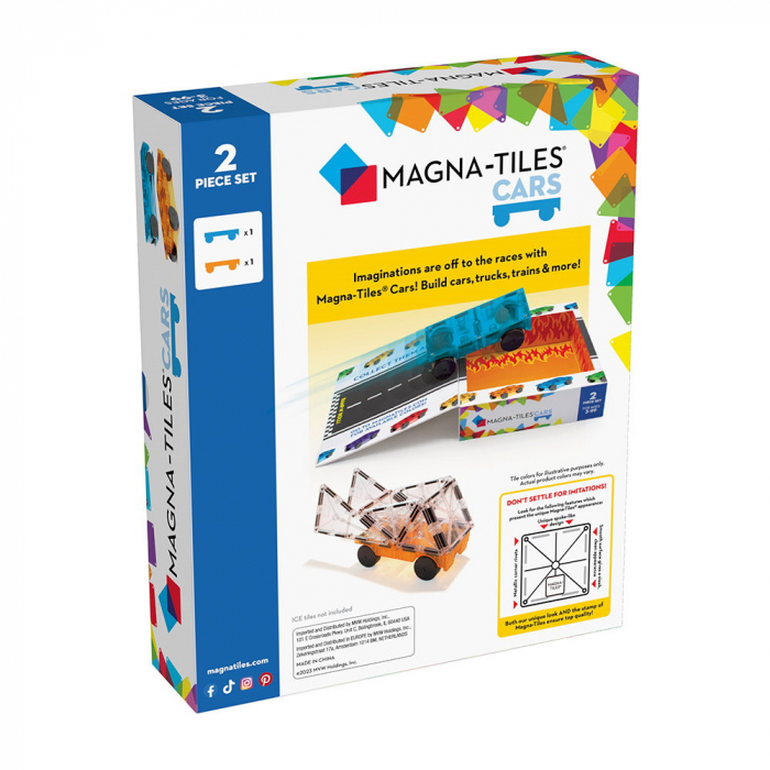 MAGNA-TILES Extensie, 2 masinute Albastru si Portocaliu [4]