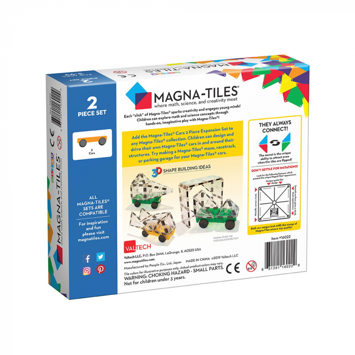 MAGNA-TILES Extensie, 2 masinute Galben si Verde [4]