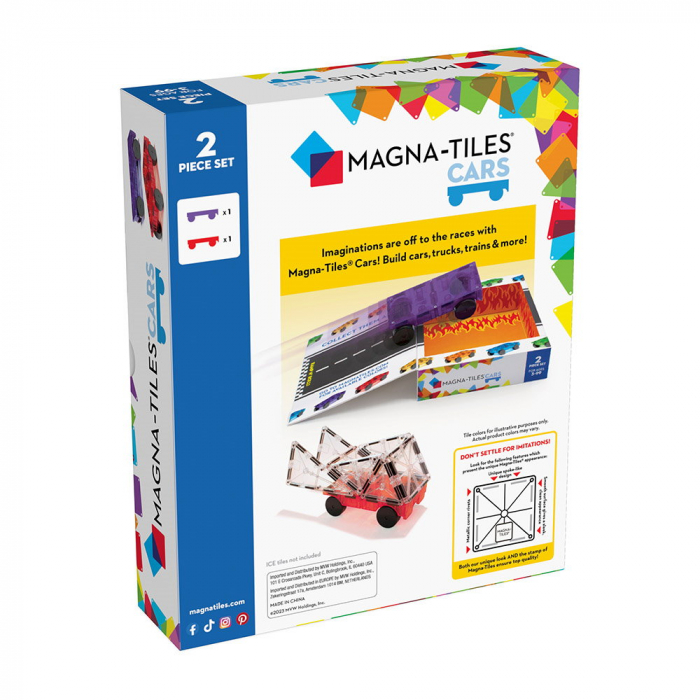 MAGNA-TILES Extensie, 2 masinute Mov si Rosu [4]