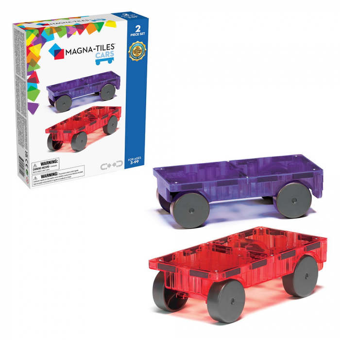 MAGNA-TILES Extensie, 2 masinute Mov si Rosu [2]