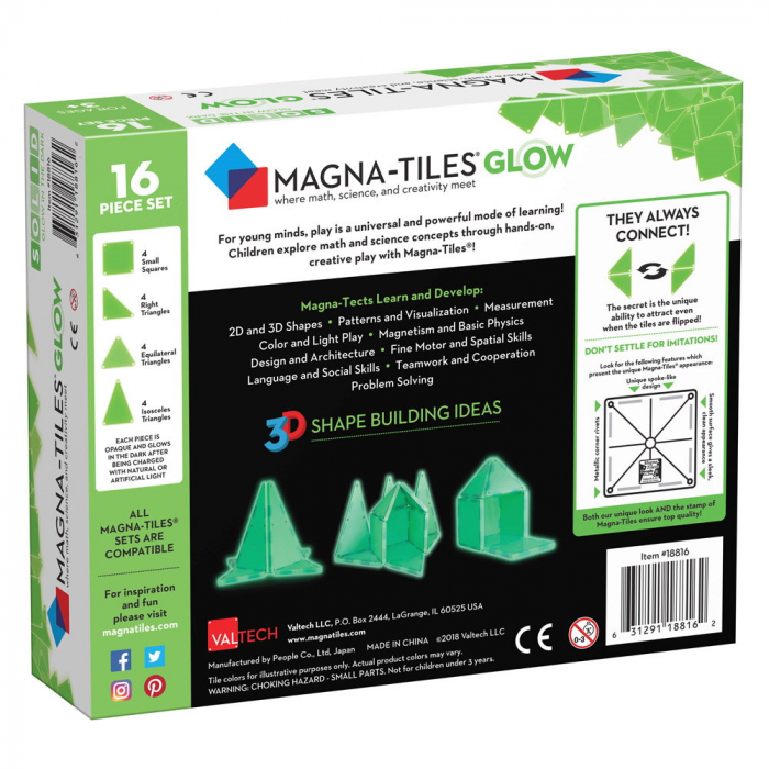 Magna-Tiles Glow, set magnetic fosforescent [4]
