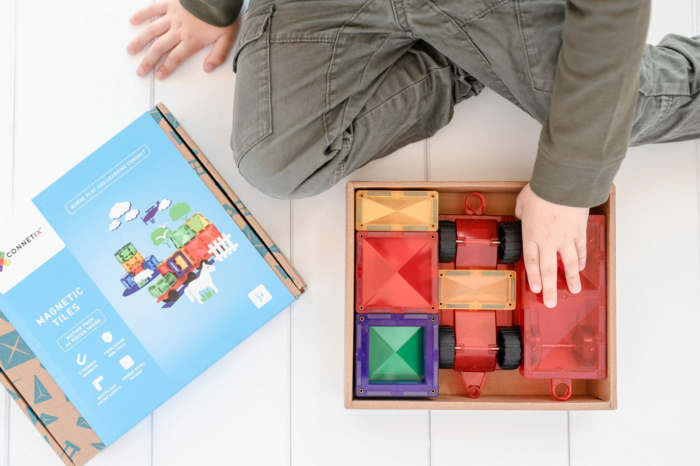 Magnetic Tiles Set constructie magnetic, 24 piese masinute [4]