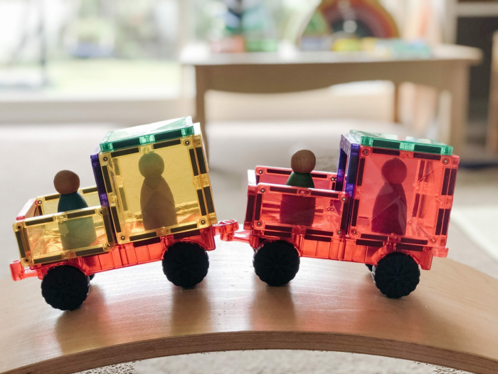 Magnetic Tiles Set constructie magnetic, 24 piese masinute [6]
