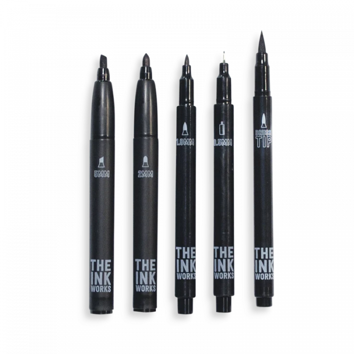 Markere negre The Ink Works - Set de 5 dimensiuni diferite [2]