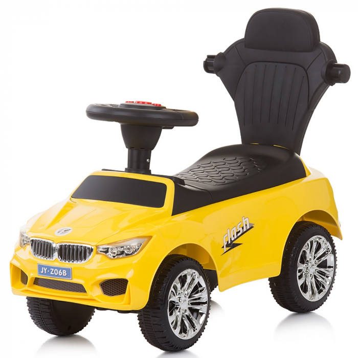 Masinuta de impins Chipolino Flash yellow cu maner si copertina [5]