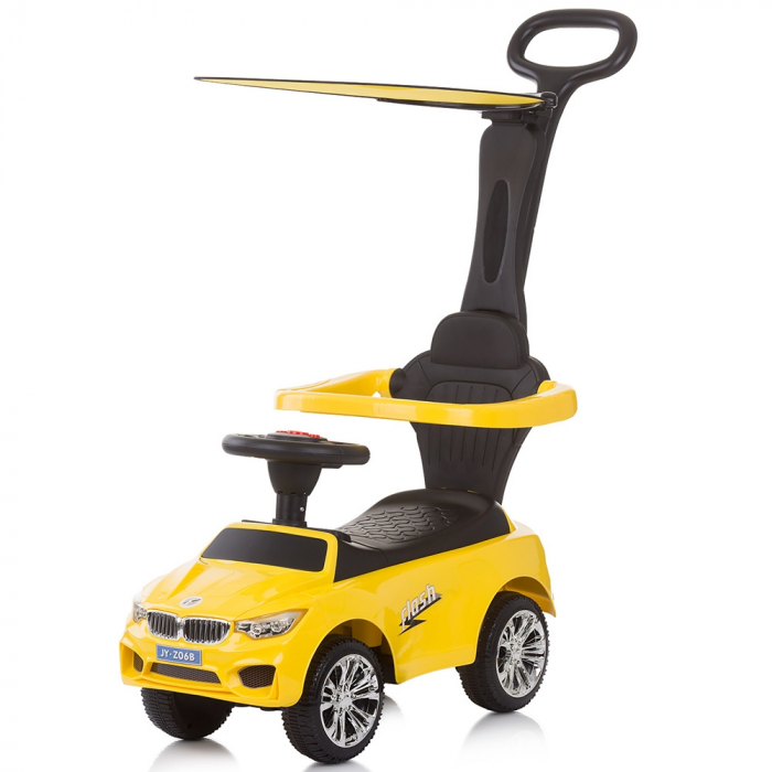 Masinuta de impins Chipolino Flash yellow cu maner si copertina [2]