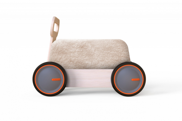 Masinuta ride-on, premergator si carucior de jucarii MamaToyz DriveMe Soft, Ursulet - Jucarie din lemn 3 in 1 [6]