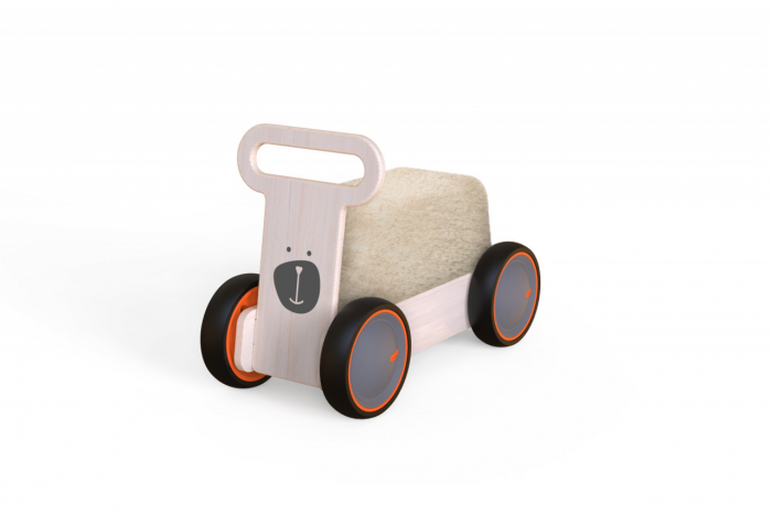 Masinuta ride-on, premergator si carucior de jucarii MamaToyz DriveMe Soft, Ursulet - Jucarie din lemn 3 in 1 [2]
