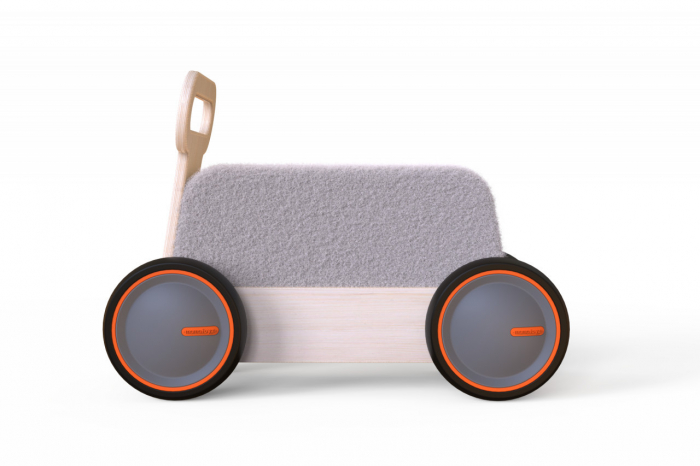Masinuta ride-on, premergator si carucior de jucarii MamaToyz DriveMe Soft, Vacuta - Jucarie din lemn 3 in 1 [3]