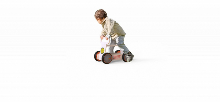 Masinuta ride-on, premergator si carucior de jucarii MamaToyz DriveMe Wood, Ambulanta - Jucarie din lemn 3 in 1 [11]