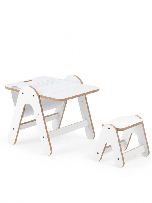 Masuta si tabla 2 in 1 cu scaunel MamaToyz Massam MDF [11]