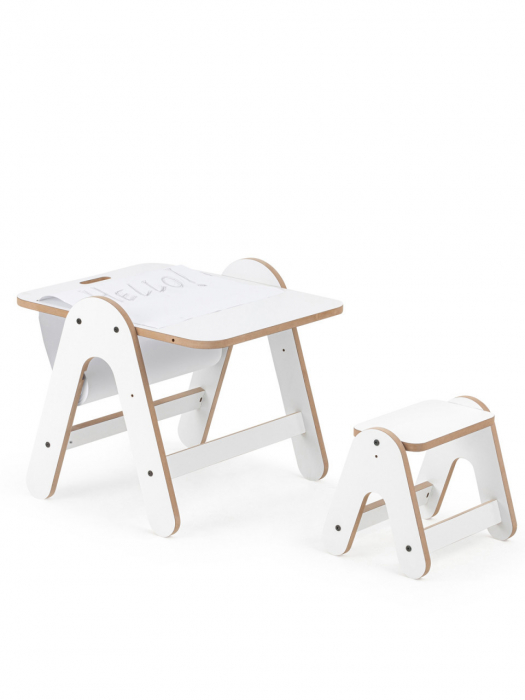Masuta si tabla 2 in 1 cu scaunel MamaToyz Massam MDF [6]